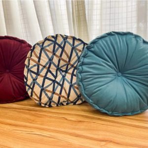 ALMOFADA REDONDA 30CM DE DIÂMETRO TURCA TECIDO SUEDE