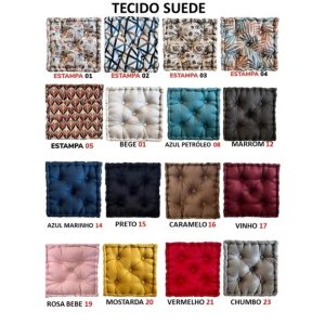 CONJUNTO 2 ALMOFADAS 30X30 X 10 CM FUTON TURCA CHEIA SUEDE ASSENTO