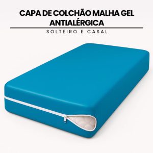 Capa de Colchão Malha Gel Antialérgica, Lavável e Confortável - Solteiro