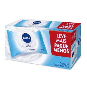 Kit NIVEA Sabonete em Barra Hidratante Leite 85g (6 unidades)